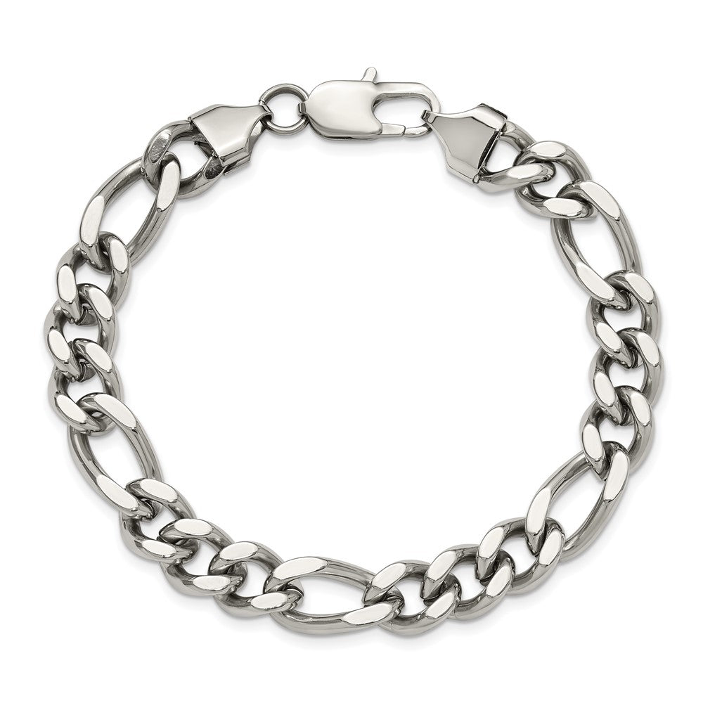 Chisel Stainless Steel Polished 9mm Figaro Chain 8.25 inch Bracelet SRB3379-8.25