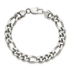 Chisel Stainless Steel Polished 9mm Figaro Chain 8.25 inch Bracelet SRB3379-8.25