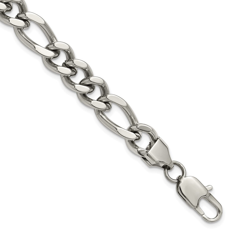 Chisel Stainless Steel Polished 9mm Figaro Chain 8.25 inch Bracelet SRB3379-8.25