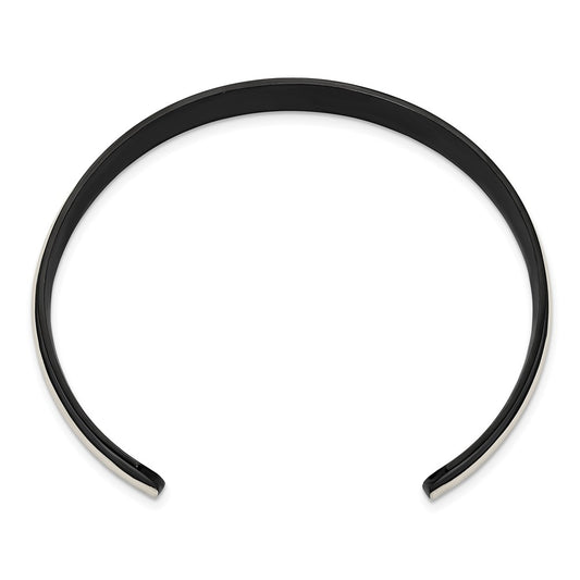 Chisel Stainless Steel Brushed and Polished Black IP-plated 10mm Bangle SRB3381