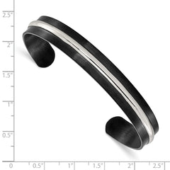 Chisel Stainless Steel Brushed and Polished Black IP-plated 10mm Bangle SRB3381