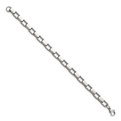 Chisel Stainless Steel Polished 8 inch Square Link Bracelet SRB371-8