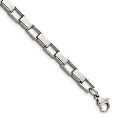 Chisel Stainless Steel Polished 8 inch Square Link Bracelet SRB371-8
