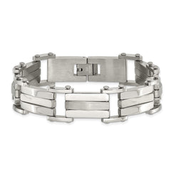 Chisel Stainless Steel Brushed and Polished 8.5 inch Link Bracelet SRB494-8.5