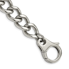 Chisel Stainless Steel Polished 8.5 inch Large Curb Link Bracelet SRB514-8.5