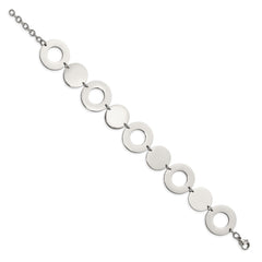 Chisel Stainless Steel Polished 7.5 inch Circle Link Bracelet SRB602-7.5