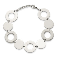 Chisel Stainless Steel Polished 7.5 inch Circle Link Bracelet SRB602-7.5