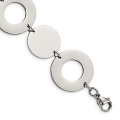 Chisel Stainless Steel Polished 7.5 inch Circle Link Bracelet SRB602-7.5