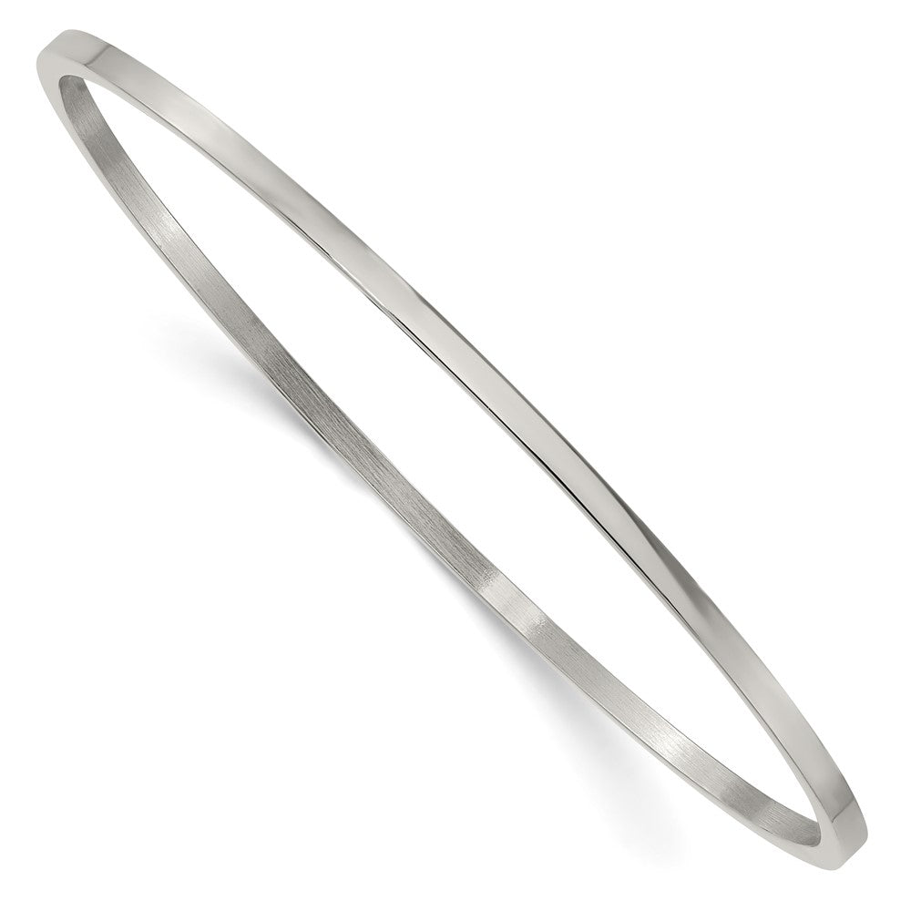 Chisel Stainless Steel Polished 2mm Bangle SRB847