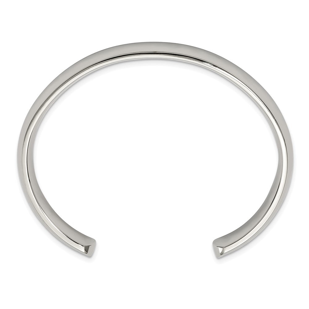 Chisel Stainless Steel Polished 10mm Cuff Bangle SRB889
