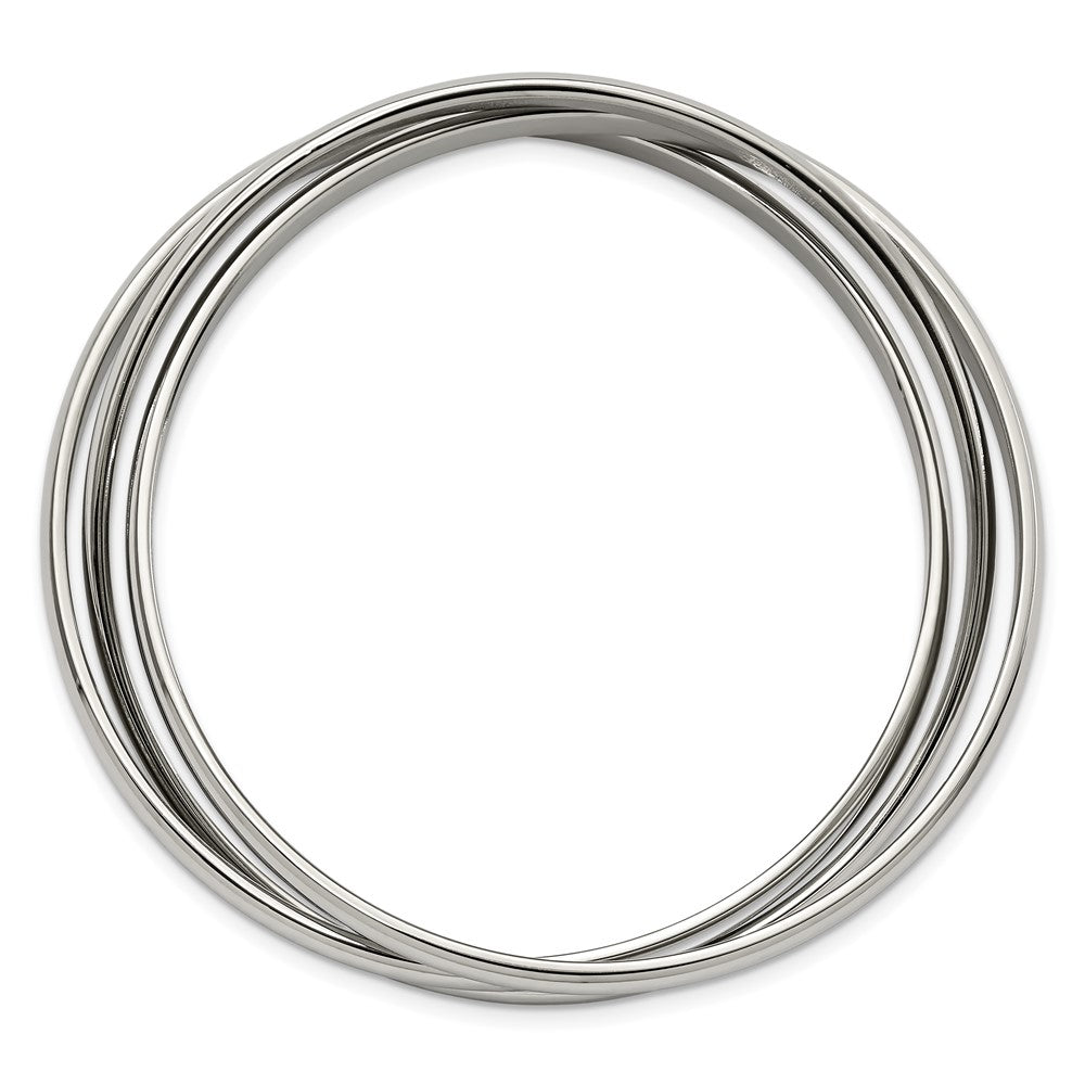 Chisel Stainless Steel Polished 3 Piece Set of Intertwined Bangles SRB911
