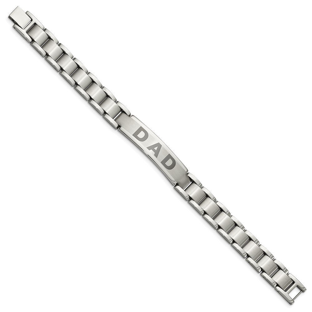 Chisel Stainless Steel Brushed and Polished Lasered DAD 8.75 inch Bracelet SRB927-8.75