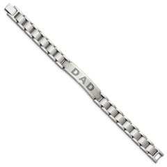 Chisel Stainless Steel Brushed and Polished Lasered DAD 8.75 inch Bracelet SRB927-8.75