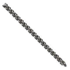 Chisel Stainless Steel Antiqued and Polished 8.5 inch Dragon Scale Link Bracelet SRB983-8.5