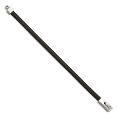 Chisel Stainless Steel Polished Black Rubber 8.5 inch Bracelet SRB991-8.5