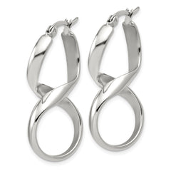 SRE1158 Chisel Stainless Steel Polished Infinity Symbol Twist Hoop Earrings