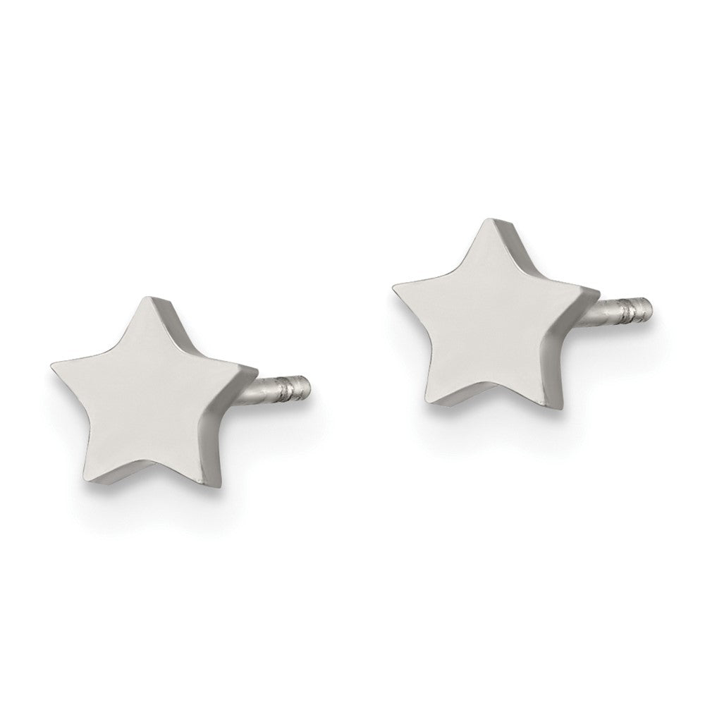 SRE1183 Chisel Stainless Steel Polished Star Post Earrings