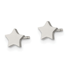 SRE1183 Chisel Stainless Steel Polished Star Post Earrings