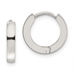 SRE1216 Chisel Stainless Steel Polished 2.2mm Hinged Hoop Earrings