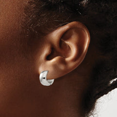 SRE1220 Chisel Stainless Steel Polished 6mm Hinged Hoop Earrings