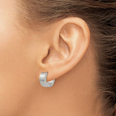 SRE1226 Chisel Stainless Steel Brushed and Polished 6mm Hinged Hoop Earrings