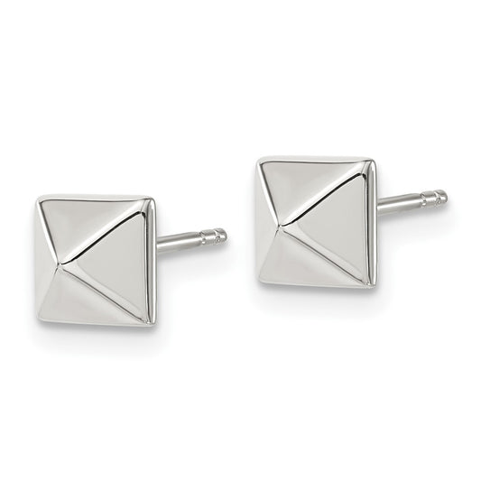 SRE1274 Chisel Stainless Steel Polished 6mm Stud Post Earrings