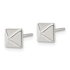 SRE1274 Chisel Stainless Steel Polished 6mm Stud Post Earrings