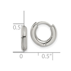 SRE1441 Chisel Stainless Steel Polished 2.5mm Hinged Hoop Earrings