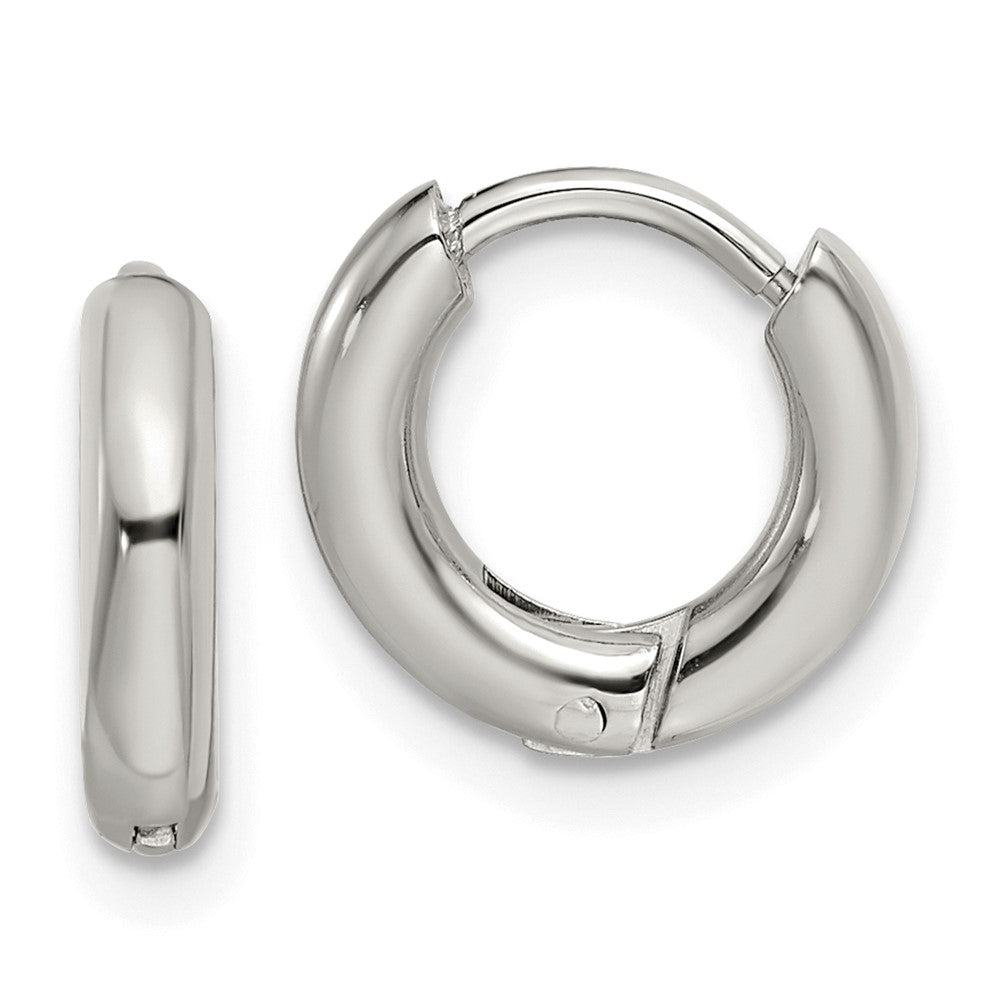 SRE1441 Chisel Stainless Steel Polished 2.5mm Hinged Hoop Earrings