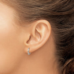 SRE1450 Chisel Stainless Steel Polished 1.6mm Hinged Hoop Earrings