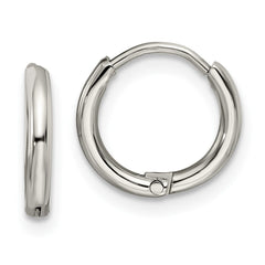 SRE1450 Chisel Stainless Steel Polished 1.6mm Hinged Hoop Earrings
