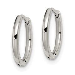 SRE1451 Chisel Stainless Steel Polished 1.6mm Hinged Hoop Earrings