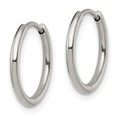 SRE1452 Chisel Stainless Steel Polished 1.6mm Hinged Hoop Earrings