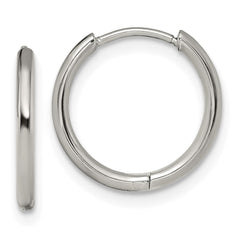SRE1452 Chisel Stainless Steel Polished 1.6mm Hinged Hoop Earrings