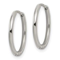 SRE1453 Chisel Stainless Steel Polished 1.6mm Hinged Hoop Earrings