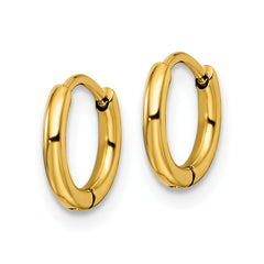 SRE1456 Chisel Stainless Steel Polished Yellow IP-plated 1.6mm Hinged Hoop Earrings