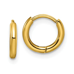 SRE1456 Chisel Stainless Steel Polished Yellow IP-plated 1.6mm Hinged Hoop Earrings