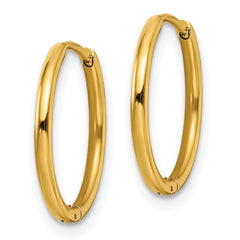 SRE1459 Chisel Stainless Steel Polished Yellow IP-plated 1.6mm Hinged Hoop Earrings