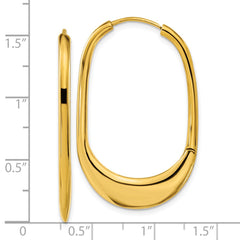 SRE1576 Chisel Stainless Steel Polished Yellow IP-plated Hinged Hoop Earrings