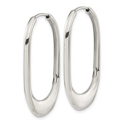 SRE1577 Chisel Stainless Steel Polished Hinged Hoop Earrings