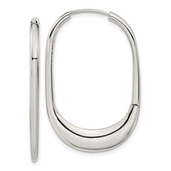 SRE1577 Chisel Stainless Steel Polished Hinged Hoop Earrings