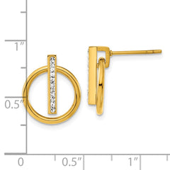 SRE1593 Chisel Stainless Steel Polished Yellow IP-plated Preciosa Crystal Post Dangle Earrings