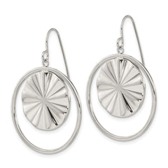SRE1595 Chisel Stainless Steel Polished Dangle Shepherd Hook Earrings
