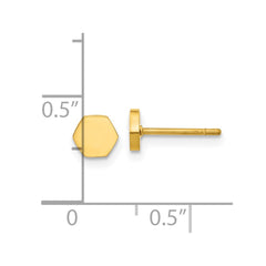 SRE1632Y Chisel Stainless Steel Polished Yellow IP-plated Hexagon Post Earrings