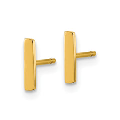 SRE1633Y Chisel Stainless Steel Polished Yellow IP-plated Vertical Bar Earrings