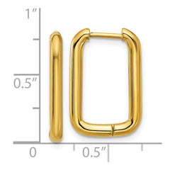 SRE1809 Stainless Steel Polished Yellow IP 2.5mm Square Hinged Hoop Earrings