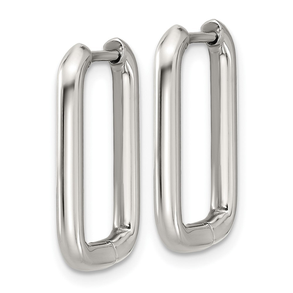 SRE1810 Stainless Steel Polsihed 2.5mm Square Hinged Hoop Earrings