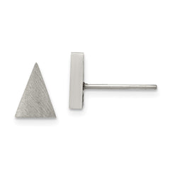 SRE327 Chisel Stainless Steel Brushed Triangle Post Earrings