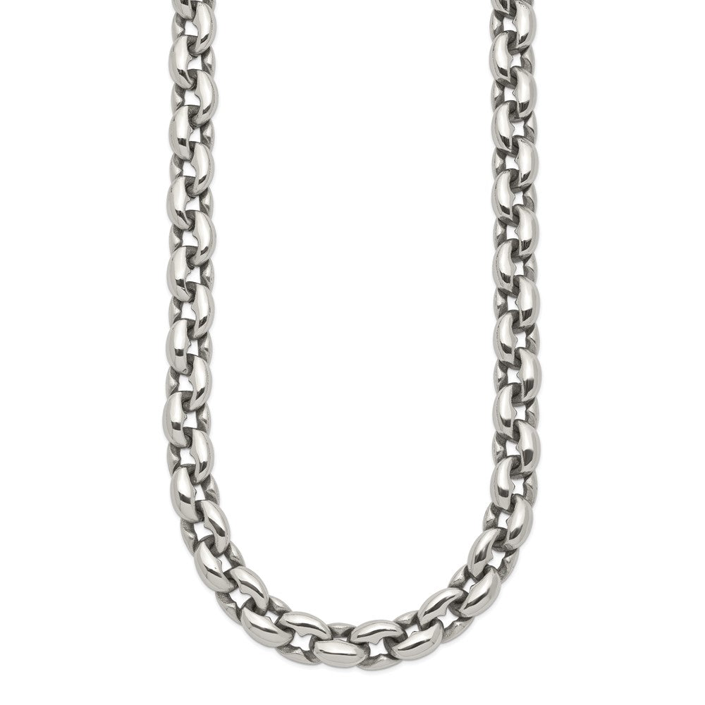 Chisel Stainless Steel Polished 24 inch Oval Link Necklace SRN1091-24