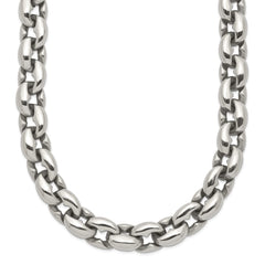 Chisel Stainless Steel Polished 24 inch Oval Link Necklace SRN1091-24